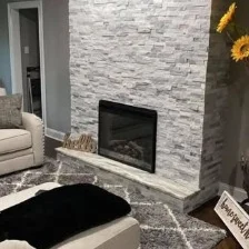Finished fireplace with insert installed